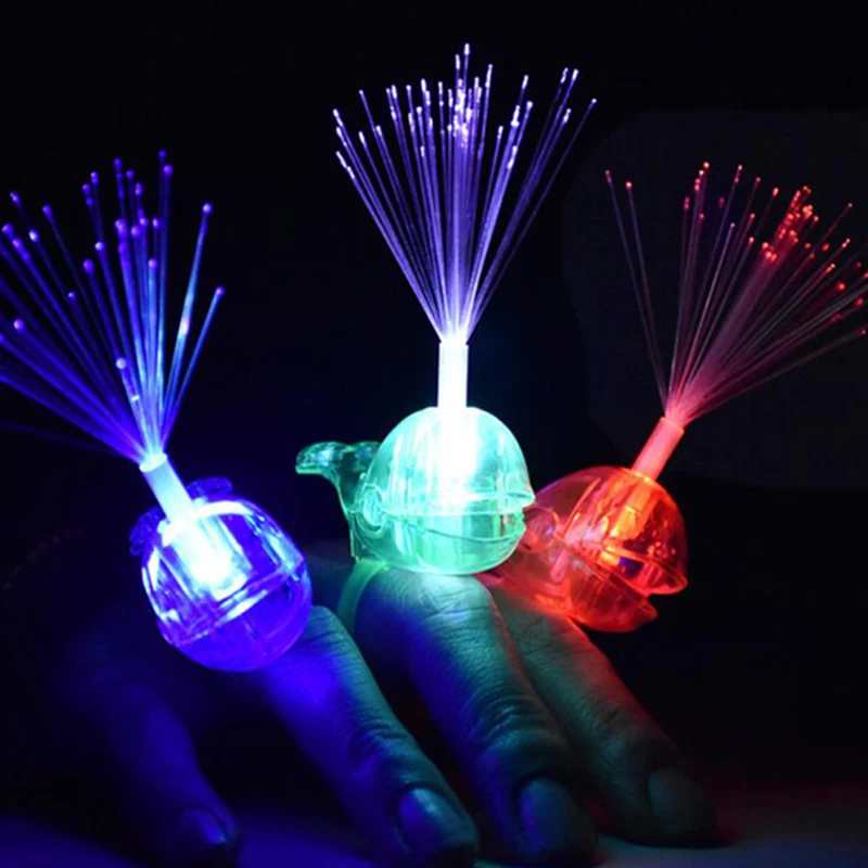 LED Whale Fiber Rings for Kid Flashing/Light Up/Glowing/Finger Rings Electronic Christmas Halloween Fun Toys For Children Gift