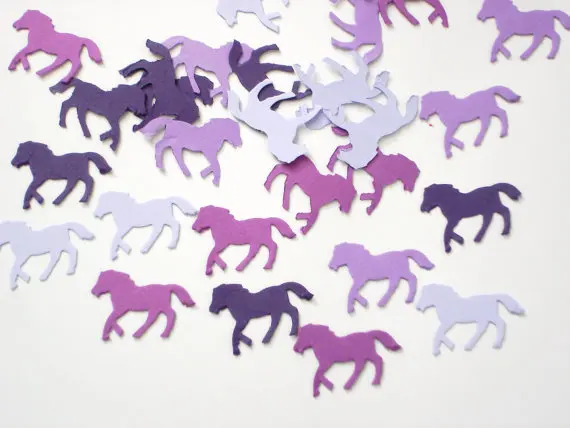 Mixed Purple Horse Kentucky Derby Confetti Baby Shower Decorations birthday wedding bridal partyTable decor scrapbook Confettis