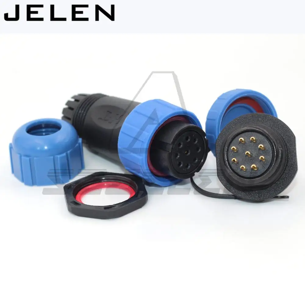 SP21  waterproof  9 pin connector  IP68 female male connector 9 pin waterproof plug and socket cable connector