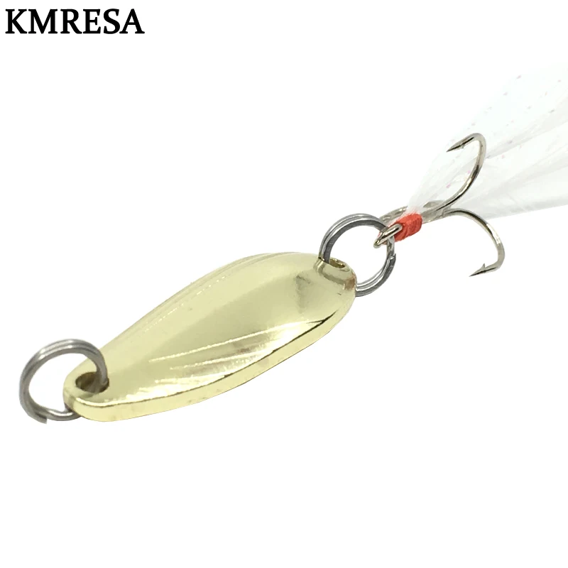 1pcs Metal 3g/5g Fishing Lures Wobbler Spinner Bait Spoon Artificial Bass Hard Sequin Paillette Metal Steel Hook Lures