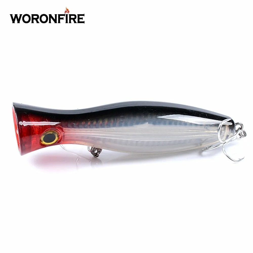 Sea Fishing Big Popper Fishing Lures 12cm 40g Laser Coating Top Water Fishing Hard Bait Poper Crankbait Wobblers For Pike Bass