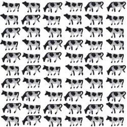 Evemodel 60pcs N Scale 1:150 Well Painted Farm Animals Cows Black White AN15001