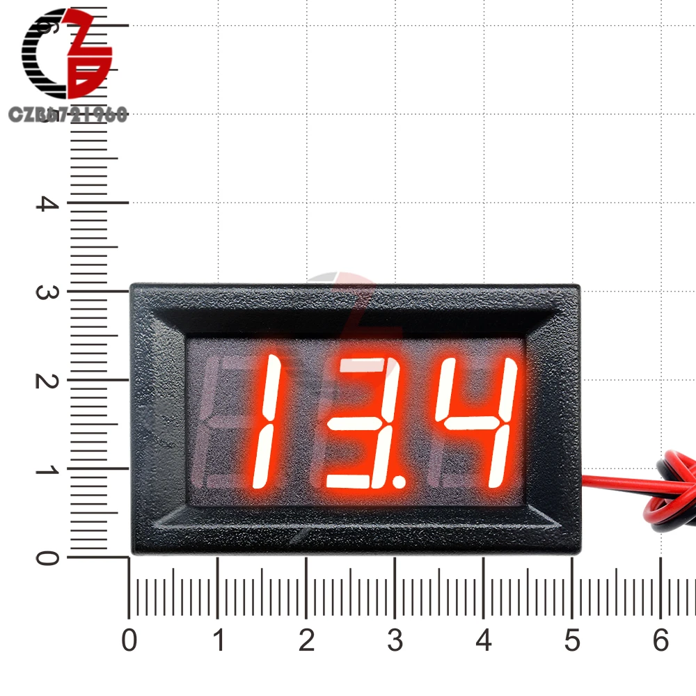DC 4.7-30V 0.56\'\' Inch Mini LED Digital Voltmeter Voltage Meter 3 Bit 2 Wires 5V 12V Car Motorcycle Volt Tester Dector Monitor