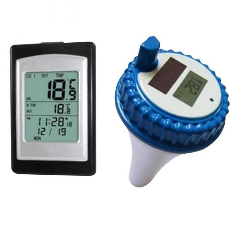 Wireless Pool Thermometer Waterproof Solar Power Swim SPA Pond Tub Bath Digital LCD Floating Water Temperature Meter -40C~60C