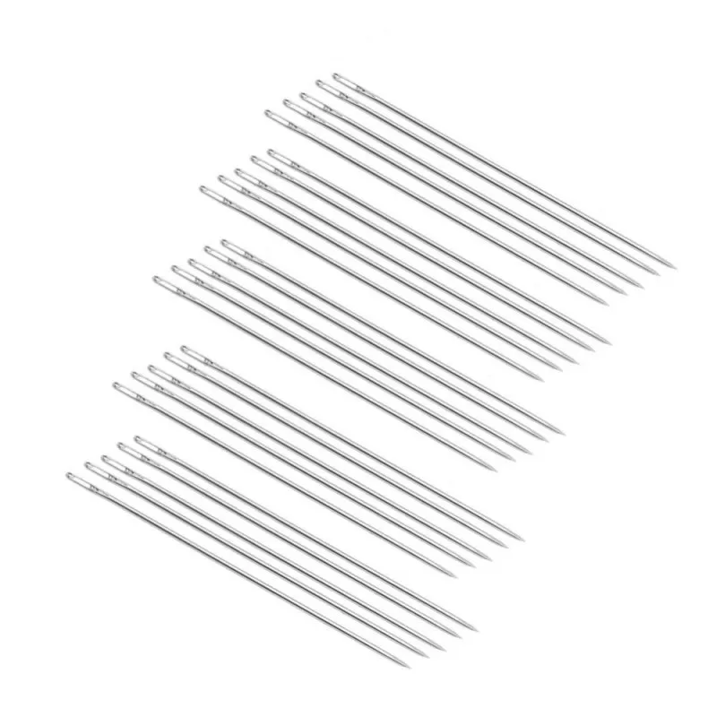 50Pcs Silver Tone Large Eye Darning Needle Sewing Crafts Accessories 6.8cm   AA7380 image 2
