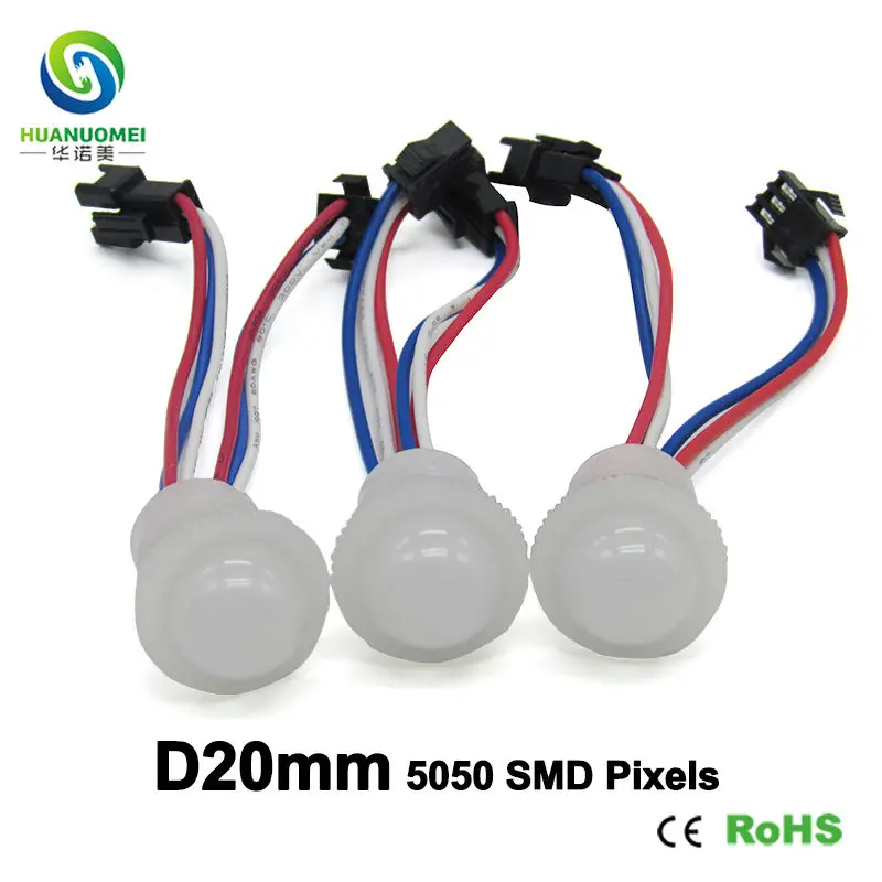 DC12V 20mm UCS1903 Adressable LED Pixel Module Light 5050 SMD RGB Digital Lightbox TV Bulb Waterproof Amusement Park Ride Lamp