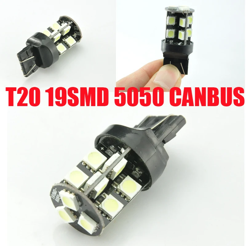 AutoEC T20 7443 5050 7440 19 smd w21w w21/5w canbus no error free car Turn Signal stop lights bulbs 100pcs/lot #LD17