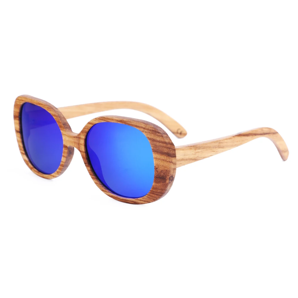 BerWer Zebra Wood Sunglasses Women Handmade Vintage Wooden Frame Men Sun Glasses Gafas
