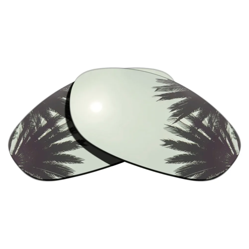 (Silver Mirrored Coating+Silver Mirrored) 2-Pairs Polarized Replacement Lenses For-Oakley Monster Dog 100% UVA & UVB Protection
