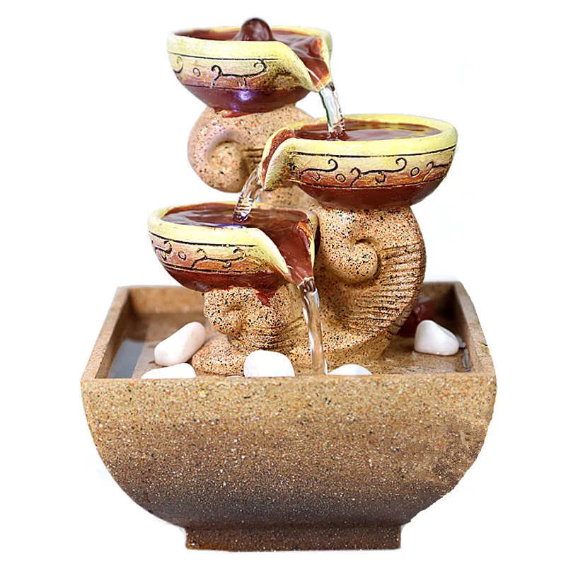 The water adornment Fashion water fountain water features desktop small lucky decoration home decoration crafts