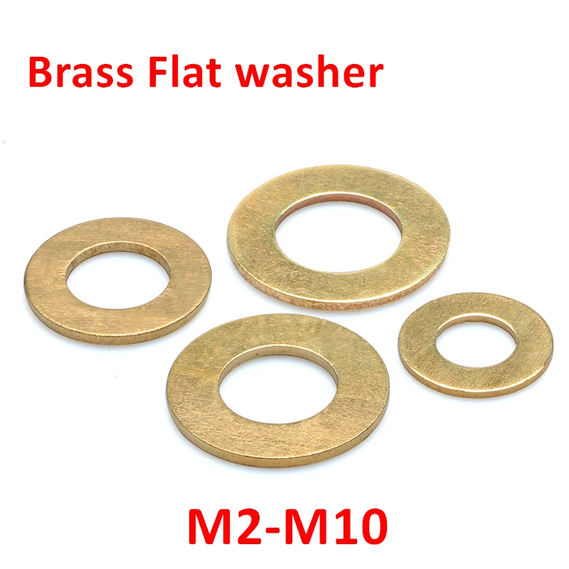 

DIN125 Brass Flat Washer M2 M2.5 M3 M4 M5 M6 M8 M10 Seal plain washers Copper flat gasket copper gasket meson