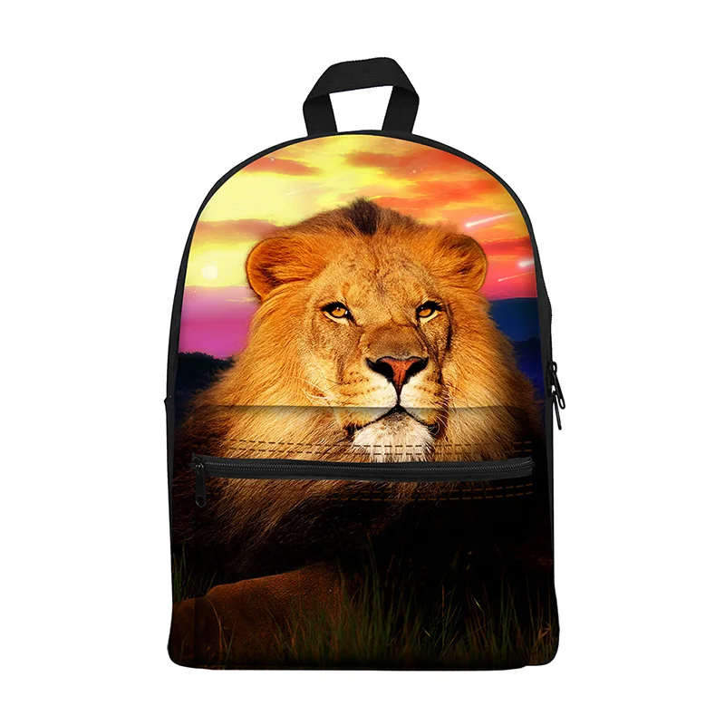 New 2017 Kawaii canvas Backpack for Girls Fashion Children School Bag Cute Animal lion Backpack Kids School Backpack