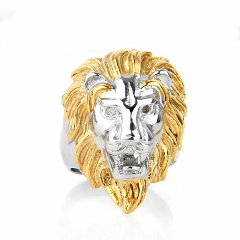 Men \'s Stainless Steel Gloves Titanium Steel Lion Head Ring