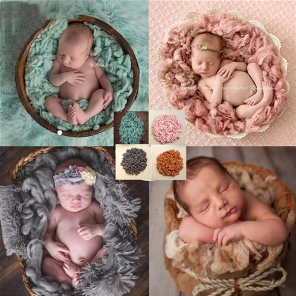 

100g 100% Newborn Pure Wool Blanket Filler Photography Background Props Studio Photos Aided Modeling Filler Basket Stuffer