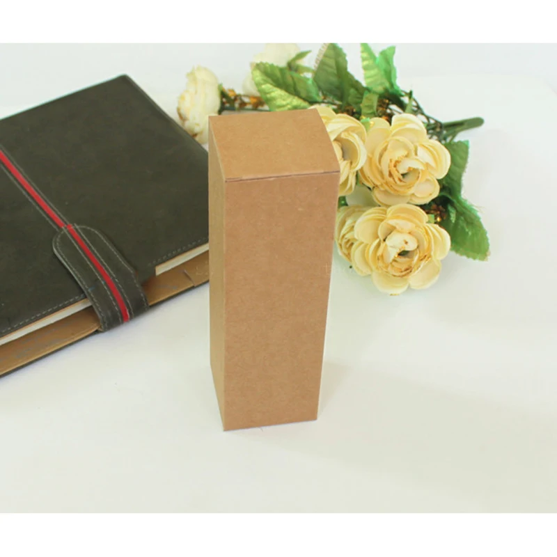 Brown Paper Gift Box Cosmetic Perfume Bottle Torch Candle Packaging Kraft Boxes 5x5x16cm 