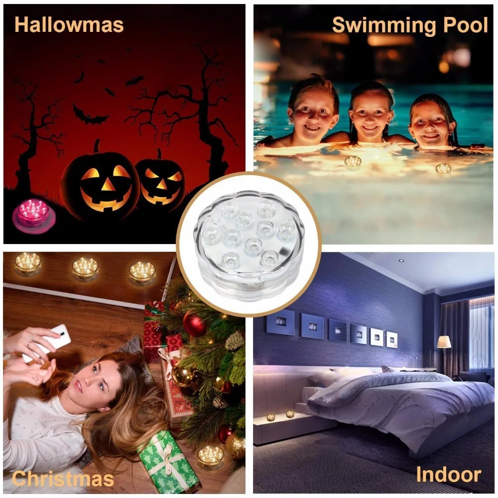 1pc Submersible MultiColor Waterproof Wedding Party Vase submersible Floral led Base Light+ 24key Remote controller