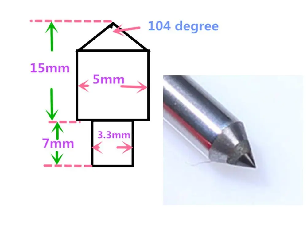 

Talentool single point diamond dresser New Diamond Cutter CNC Diamond drag engraving tool bit 2pcs diamond needle stone marble