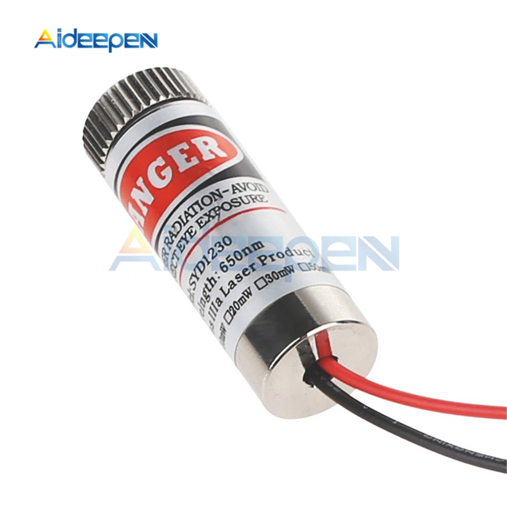 Verstelbare Beam 650nm 5mW Rode Lijn Laser Module Hoofd Glas Lens Focusable Industriële Klasse 3-5V