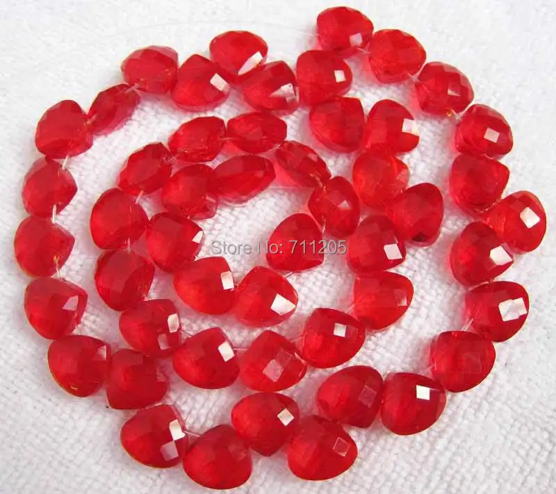 Wholesale 100pcs, 9x10mm Beautiful Red Glass fan-shaped Loose Beads  ,Min.Order $10,provide mixed wholesale for all items !