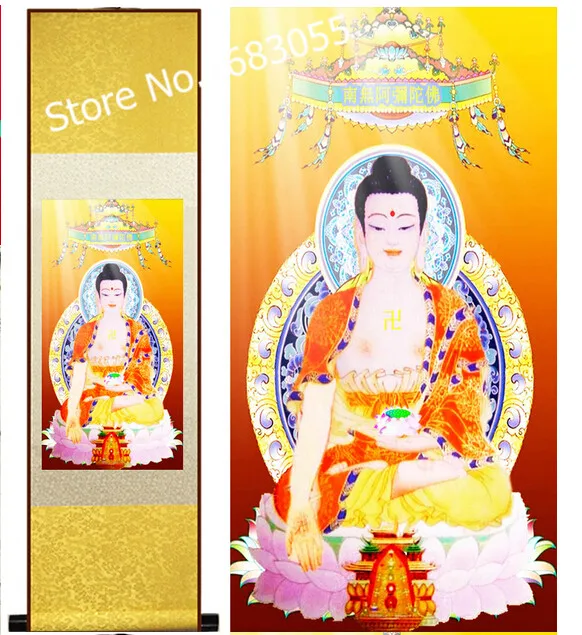 

Buddha statue/ Lotus Agora/ silk hang a picture/decorative painting scroll painting wholesale AT010