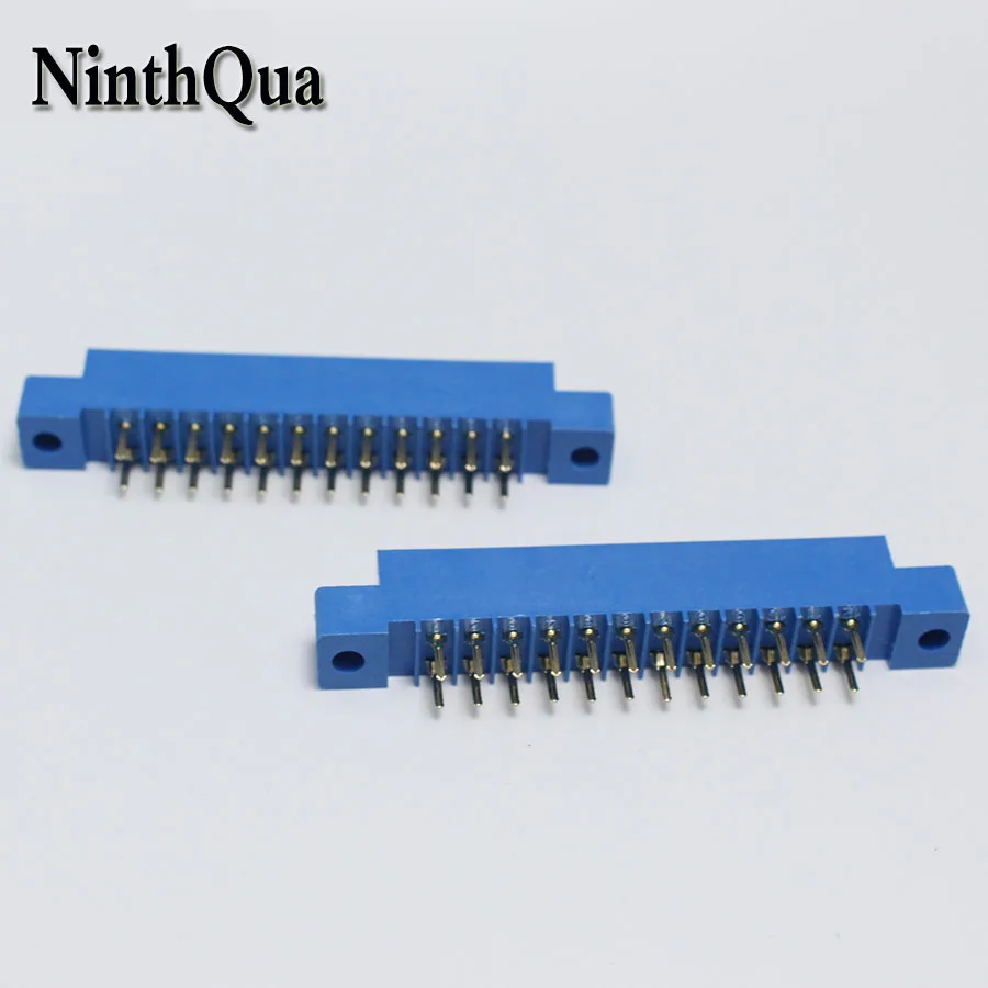 2pcs 805 Card Edge Connector 3.96mm Pitch 2x12 Row 24 Pin PCB Slot Solder Socket SP24 Dip Board Solder Type Footprint Connection