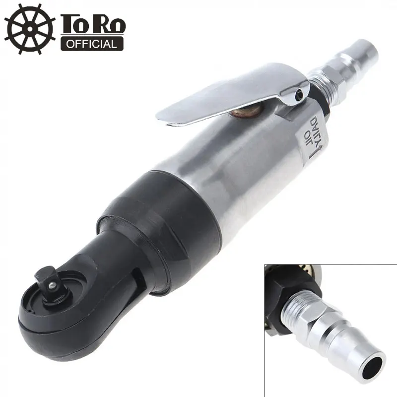 TORO 1 / 4\'\' Mini Straight Shank Pneumatic Ratchet Wrench Polished Tool with Quick Connector for Car Repair Disassemble