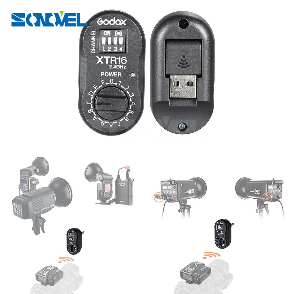 Godox XTR-16 Flash Receiver 2.4 Gam Không Dây X-hệ thống cho X1C X1N XT-16 Transmitter Kích Hoạt Wistro AD360/DE/QT/DP/QS/GS/GT Series