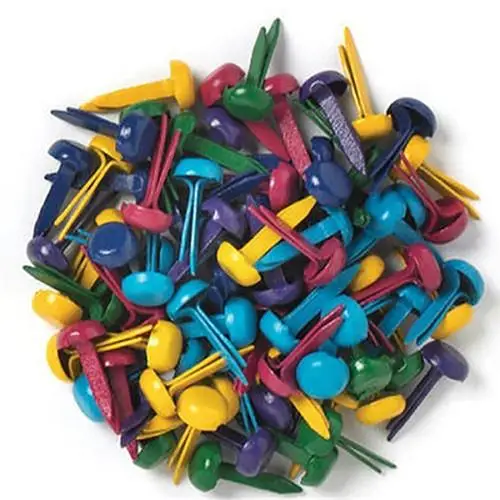 100Pcs Mixed Color Scrapbooking Card Making Craft DIY Round Mini Iron Brads ！