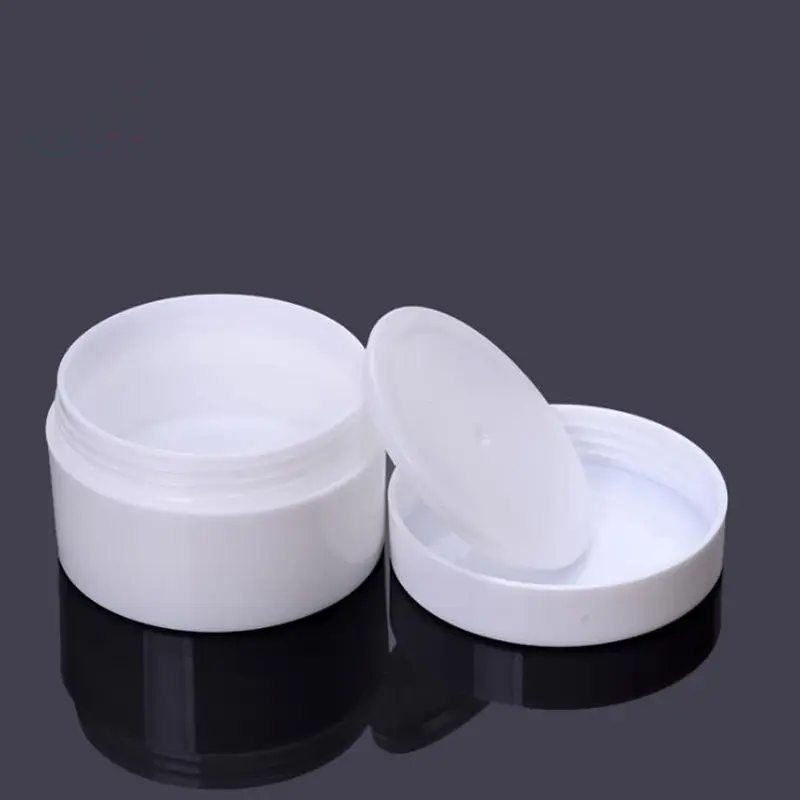 50g 100g Empty White Cosmetic Container Skin Care Cream Jar Plastic Pot Packaging DIY Powder Tin F20173055