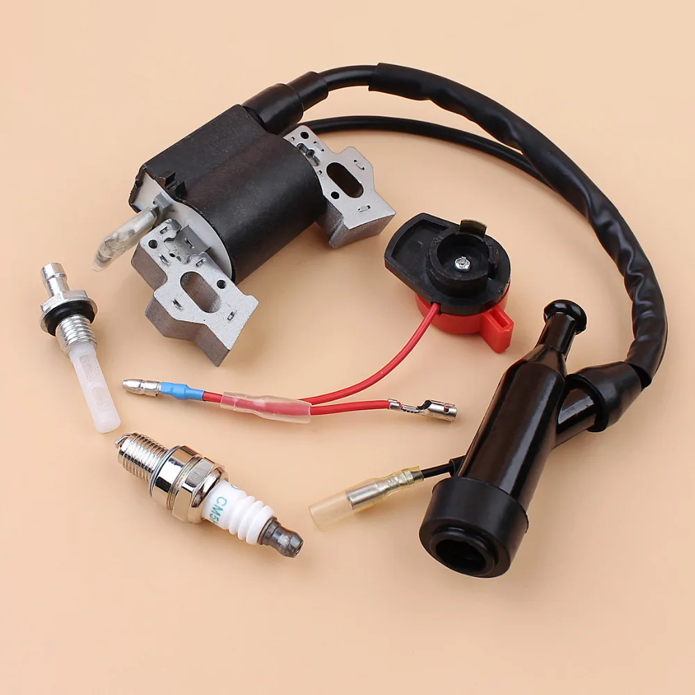 Ignition Coil Magneto Spark Plug Starter Switch Kit For Honda GX110 GX120 GX140 GX160 GX200 WA20 168F 170F Engine Motor 30500-ZE