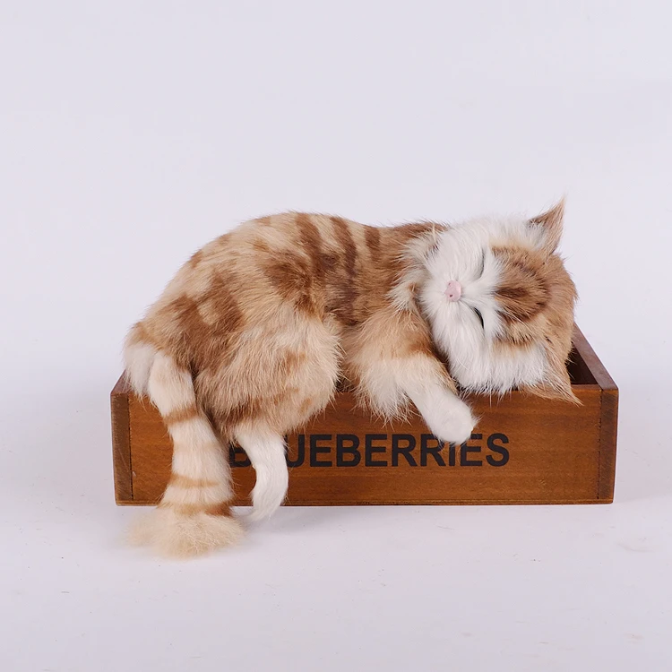 

new simulation sleeping cat lifelike TV rack doll gift 19x10x13cm