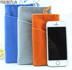 FSSOBOTLUN,8 Colors,For iPhone14 13 12 11 pro max /XS MAX  Case Colorful 6.7 inch Flannel Soft Cloth Pouch Bag Case Pocket