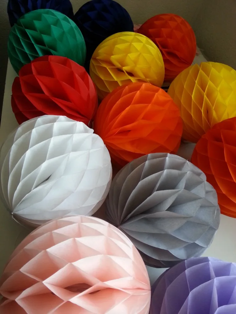 

Free DHL Shipping 50pcs 12"(30cm) Colorful Tissue Paper Honeycomb Balls,Decorative Wedding Christmas Party Hanging Flower Cheap