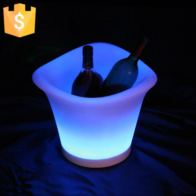 RGB Plastic Ice Container with Remote Control 16Color Luminous Plastic Beer Barrel LED Ice Bucket 4pcs/Lot