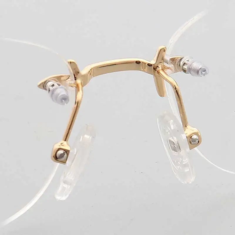 Women Rimless Eyeglass Frames for Women Metal Eyeglasses Frame Female Square Oval Fashion Stainless Steel Rx Eyewear Glasses