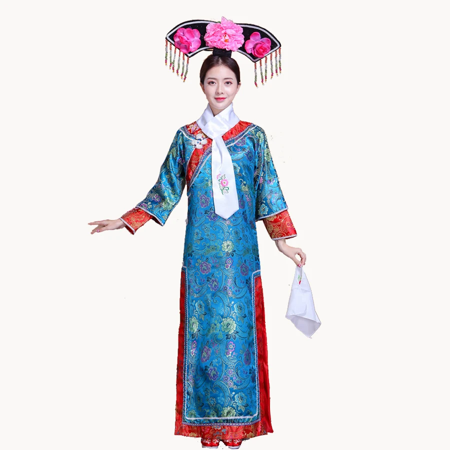 Hot Sale New Chinese Ancient Traditional Infanta Dramaturgic Costume Qing Dynasty Robe Dress Free Shipping costume ball Costume