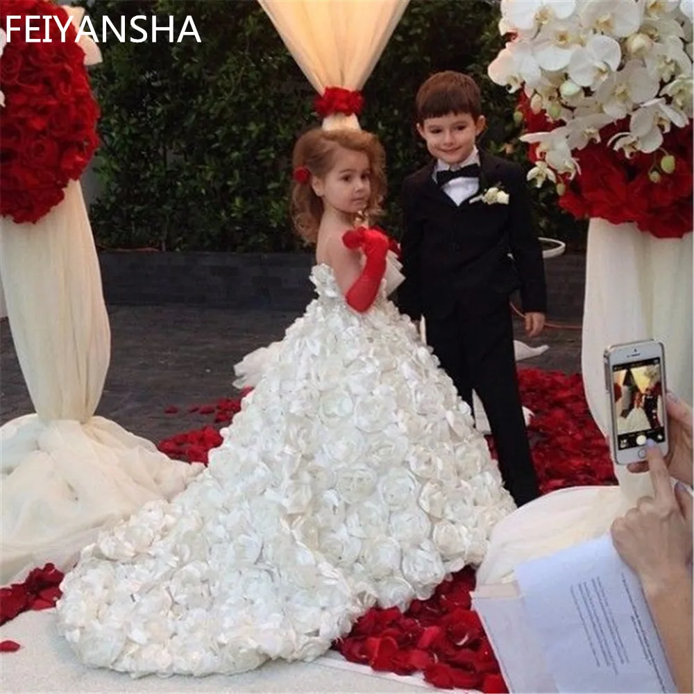 Vestidos de flores para niñas, Vestidos de baile de desfile de noche de lujo para bodas, Vestidos de primera comunión para niñas, Vestidos daminha 2023