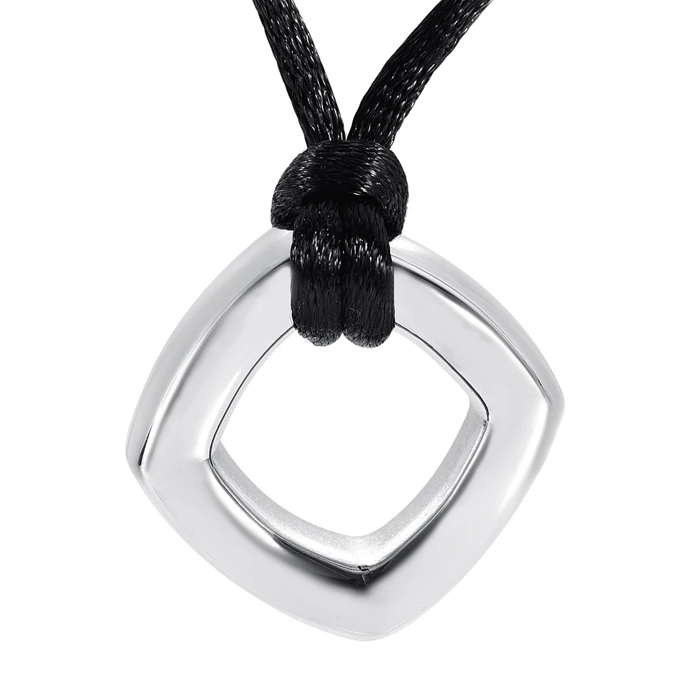 

Newest Hollow Square Ash Keepsake Holder Cremation Urn Pendant Necklace Rope Chain Holder Funeral Casket Memorial Jewelry