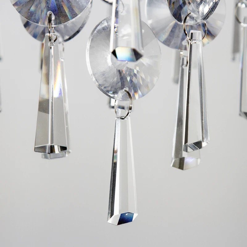 الفاخرة كريستال غرفة المعيشة ضوء السقف قاعدة من الفولاذ المقاوم للصدأ النسيج عاكس الضوء أنيقة غرفة الدراسة مصباح السقف