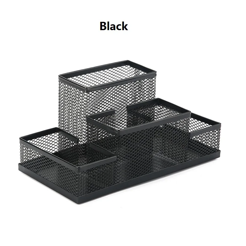 Office Supplies Stationery Pencil Pen Holder Mesh Table Desk Organizer Storage Case For School Student