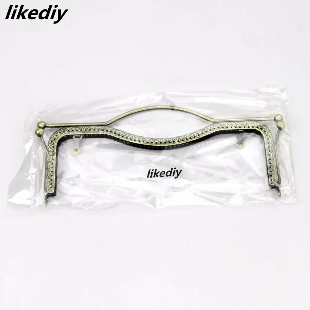 4 Pcs/Lot 27 CM Bronze Silver Gold Black Lips Metal Purse Frame Kiss Clasp Embossing Handle Sewing Bag Part