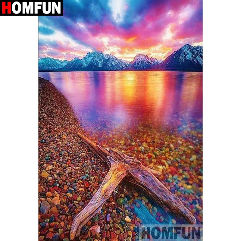 

HOMFUN Full Square/Round Drill 5D DIY Diamond Painting "Sunset scenery" Embroidery Cross Stitch 3D Home Decor A10509