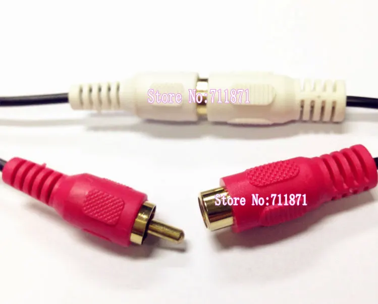 One male two Female RCA Cable Gold plated RCA Male Double Female Audio Cable Rca male plug to 2 RCA female jack adapter cable