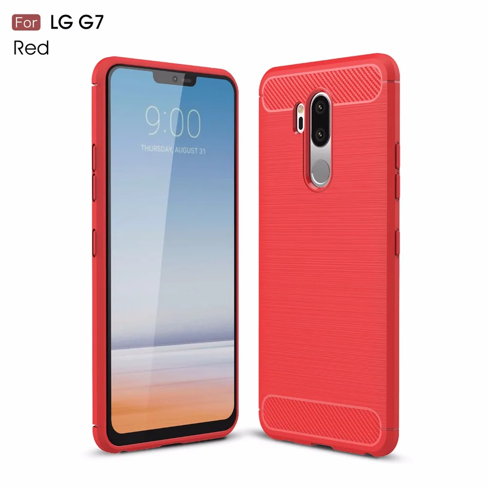 100pcs/lot for LG Q8 V40 X52018 Q7 plus Carbon Fiber Silicone soft phone Back cover case for LG G7 V30s V30 Q Stylus Stylo 4