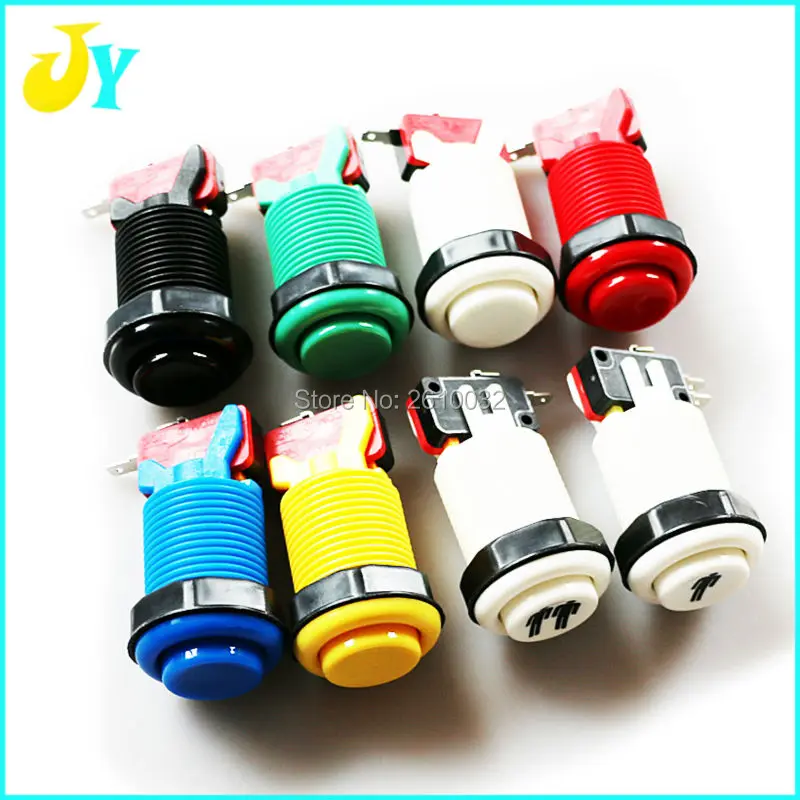 100 pcs customized color 6 colors available arcade parts buttons with microswitch american style push button