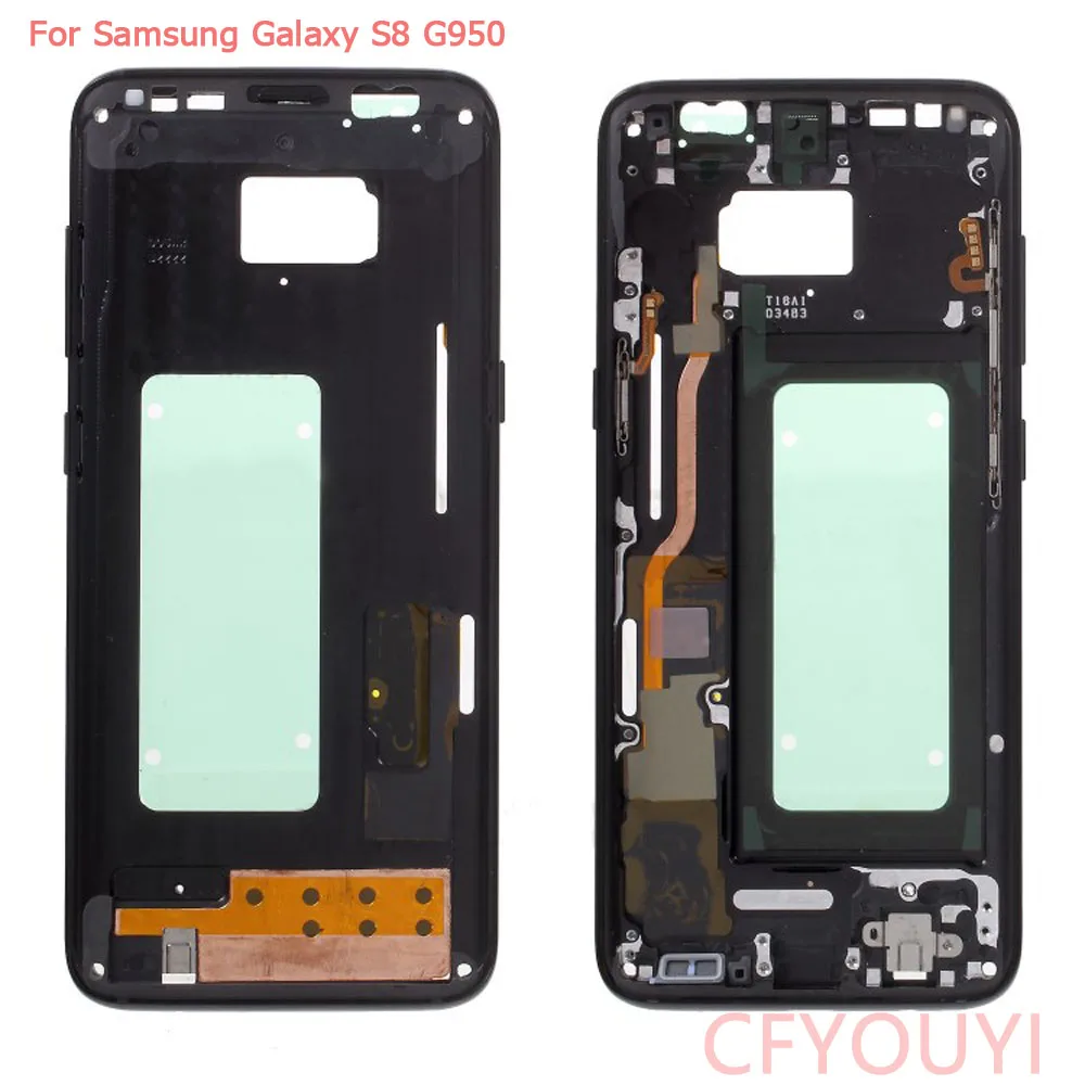 For Samsung Galaxy S8 G950 G950F Housing LCD Display Middle Frame Bezel Chassis Plate Repair Part with Side Button