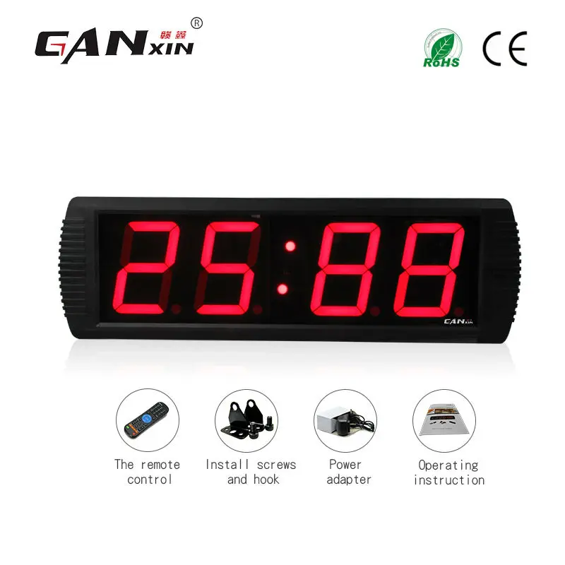 [Ganxin]4 Inch 4 Digit 7 Segment Display Led Countdown Electronic Wall Clock Office Clock