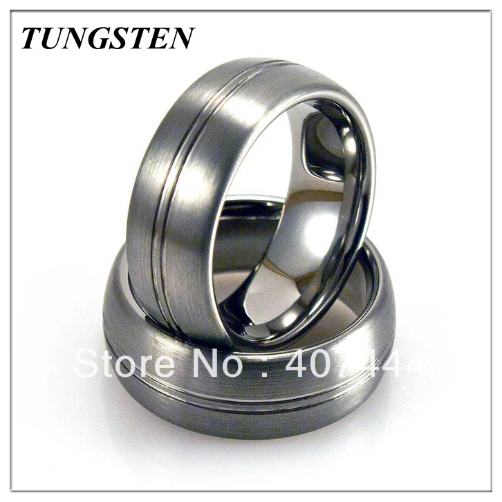 2013 New Arrival 8mmTungsten Double Polished Center Line Ring Wholesale 10 pieces /lot  Free Shipping