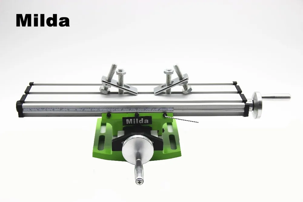 Milda Adjustment Coordinate Table Miniature Precision Multifunction Milling Machine Bench Drill Vise Fixture Worktable X Y-axis