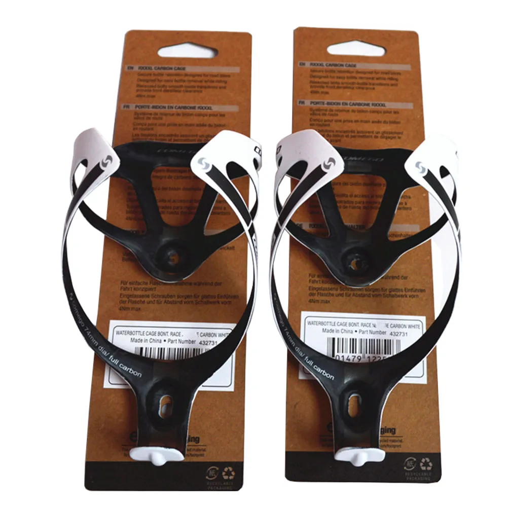 2 PCS  full carbon fibre bottle cages bottle holder with card bicycle accessories matte finish  2 color mtb road bike parts 74mm